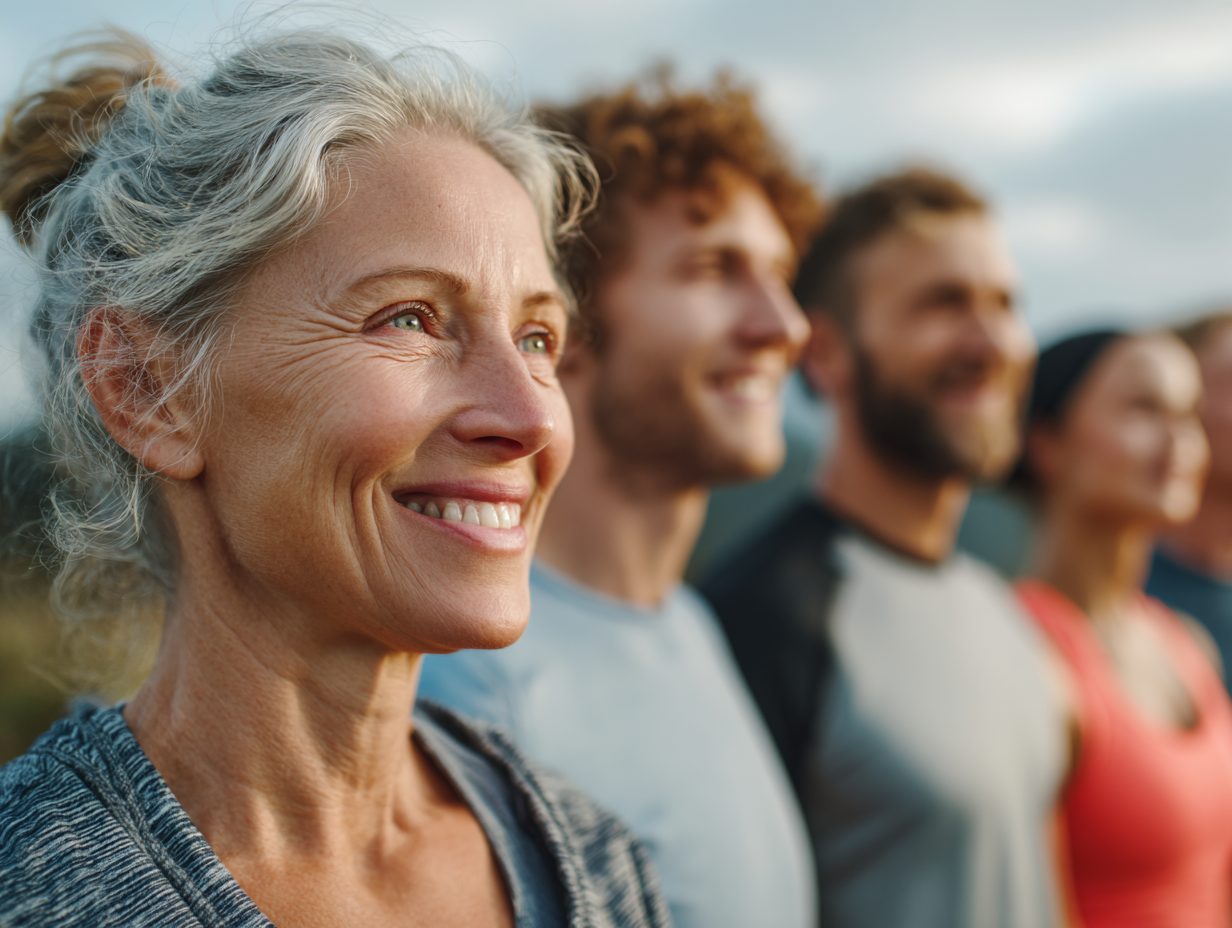 Щаслива група людей після тренування